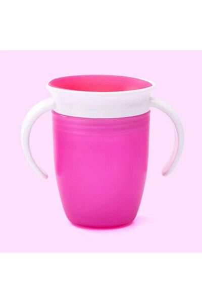 Choice as picture Baby Learning Drinking Cup With Double Handle Flip Lid 360 Degrees Can Be Rotated Leakpro