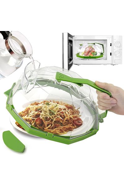 Choice Microwave Cover Microwave Cover for Food, Clear Microwave Splatter Cover with Water Storage Box, Upg