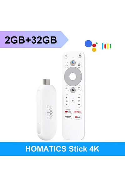 Choice US Plug 2G32G HOMATICS 4K TV Stick Netflix Google Certified 2GB LPDDR4 32G ROM Amlogic S905Y4 Suppor
