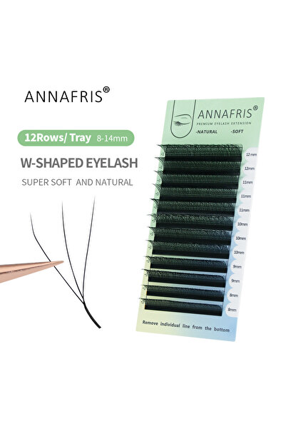 Choice1 8-14 مم مزيج 0.07 مم D ANNAFRIS 3D W تمديد الرموش الجاهزة حجم المشجعين سرعة التلقائي زهرة