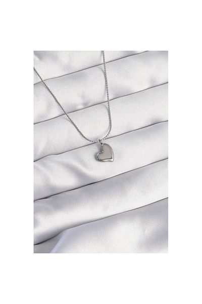 Skygo 316L Steel Silver Color Minimal Heart Design Necklace - Tj-Bko8925