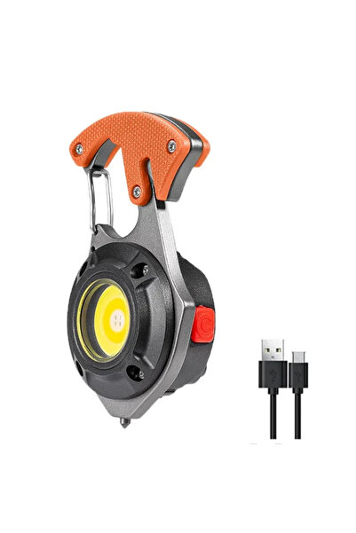 Heinast ORANGE LED Flashlight Portable Multifunctional Mini COB Keychain Lamp...