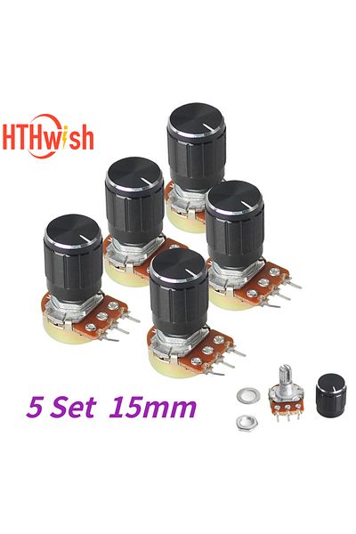 Choice 10k Ohm 5set Wh148 15mm Linear Potentiometer 3pin 1k 2k 5k 10k 20k 50k 100k 250k 1m With Black Alumi