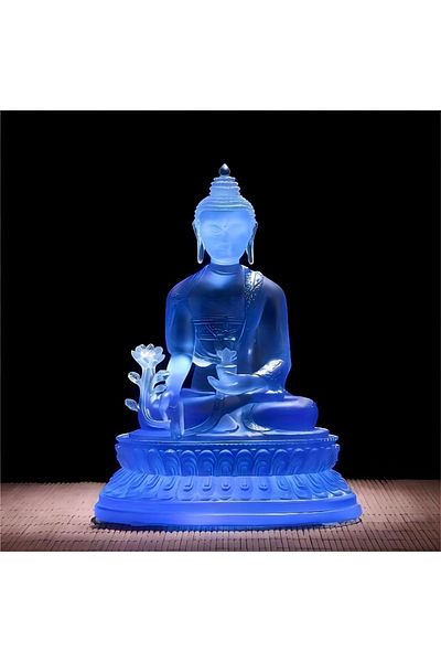 Choice Blue-1pc 1 Pc Buddha Statue Ornament, Symbolizing Good Luck, Good Health, Resin Handicraft Statue, C