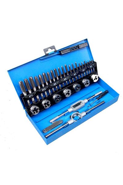 Choice Plastic Case 32 PCS Tap and Die Set Metric Wrench Cut M3-M12 Hand Threading Tool Tungsten Carbide Ta