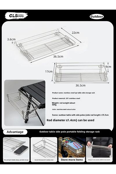 Choice Silver Folding Camping IGT Table Wood Portable Lightweight Camp BBQ Grill Table Removable Outdoor Pi