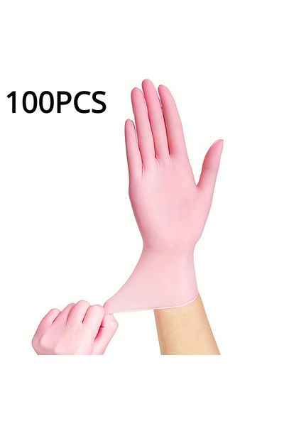 Choice M 100PCS 30/50/100PCS Pink Disposable Nitrile Gloves Household Cleaning Gloves For Clean Dishes Dyei