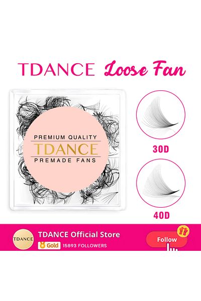 Choice 11mm 0.03mm D 40d Tdance 30d/40d Loose Fans Pointy Base Volume Lashes Professional Medium Stem Sharp