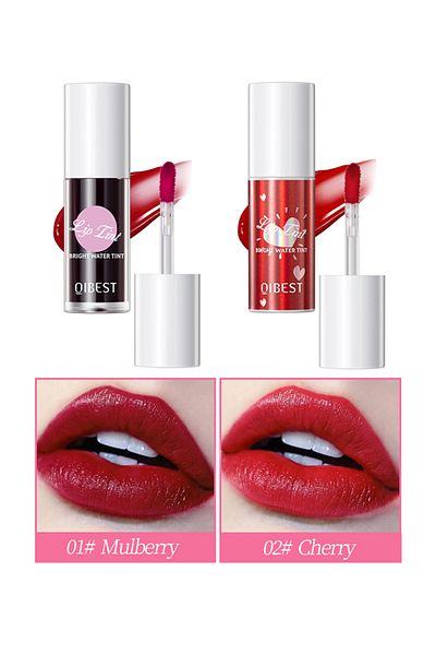 QIBEST Lipstick water lip gloss 2pcs