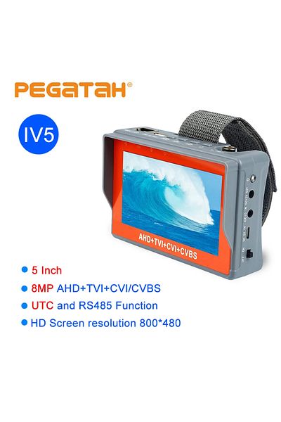 PEGATAH 8w-eu 8mp 4 In 1 Cctv Tester 5 Inch Camera Monitor 4k Ahd/cvi/tvi Cvbs Analog Camera Tester