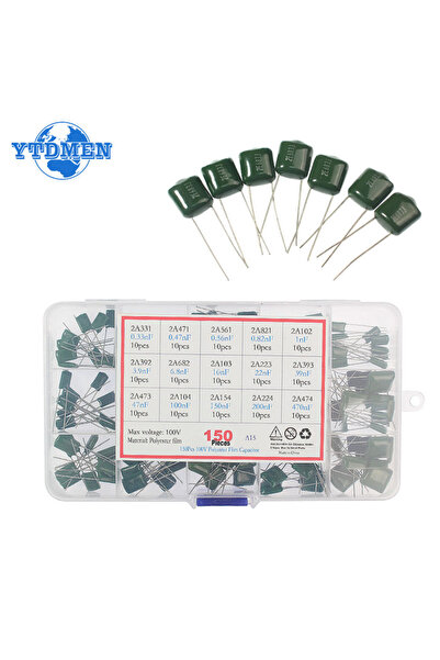 YTDMEN ٦٢٠ قطعة - بدون علبة، طقم مكثفات فيلم بوليستر ١٥٠/١٨٠/٦٢٠ قطعة، ١٠٠ فو...