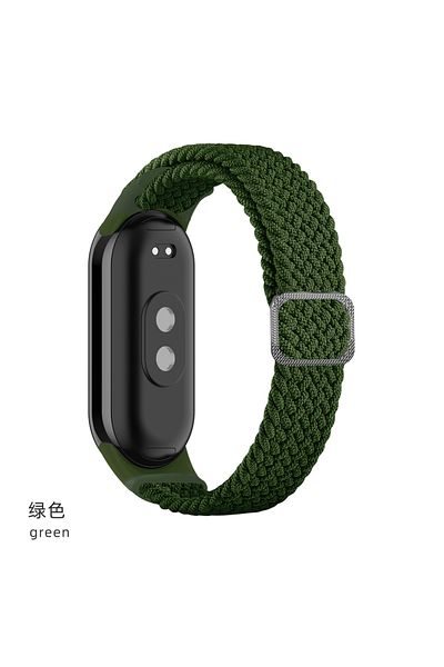 Choice Miband 5 6 7 green Strap for Xiaomi Mi Band 9 8 7 Elastic Nylon Braided Solo Loop Adjustable Buckle