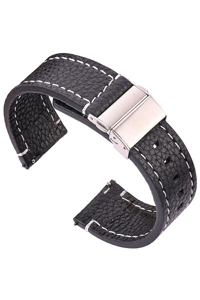 DUTRIEUX 20mm Black Genuin Leather Watchbands For Samsung Galaxy Watch 3 4 5 Strap Women Men18mm 20mm 22mm 24