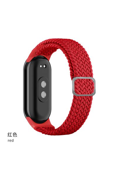 Choice Miband 5 6 7 red Strap for Xiaomi Mi Band 9 8 7 Elastic Nylon Braided Solo Loop Adjustable Buckle Re