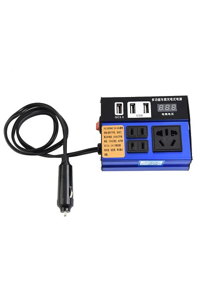 Choice 1pcs Car Vehicle Power Inverter DC12V 24V To DC110V/220V Converter Trip 3-USB Power Inverter Truck U