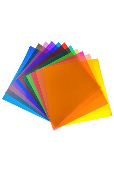 WNG 11pcs 30x30cm 11Pcs PVC Gel Light Filter Color Correction Colored Overlays Film Lighting Gel Filter