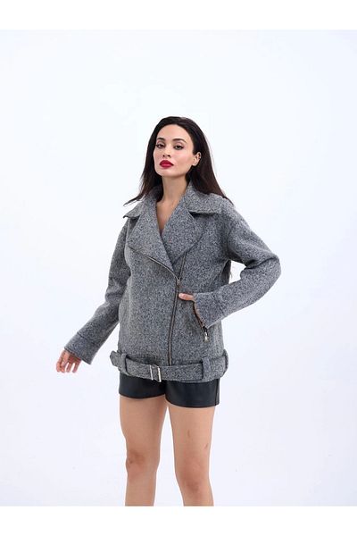 Lukas 7190 Coat-Grey - Collared and Stylish Coat