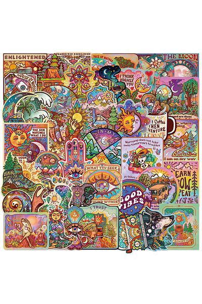 Choice 50pcs All 50pcs Outdoor Hiking Stickers Graffiti Camping for Phone Laptop Guitar Notebook Helmet Tra