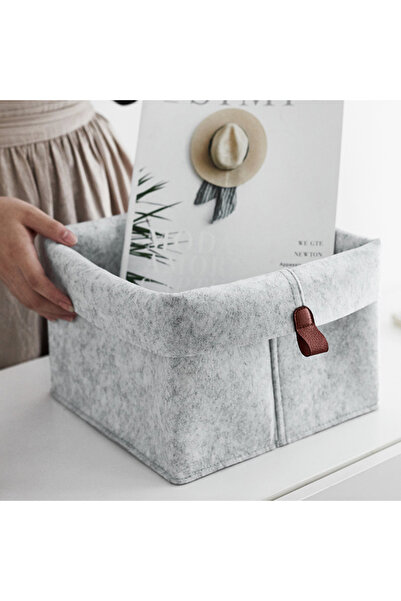 Choice Light Grey Various Clothes Felt Storage Baskets Home Bathroom Laundry ...