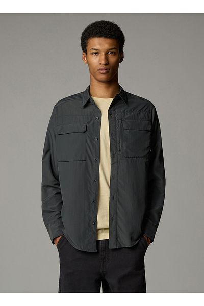 THE NORTH FACE NF0A4T184EN1-M L/S SEQUOIA SHIRT Γκρι κανονική εφαρμογή απλό ανδρικό πουκάμισο