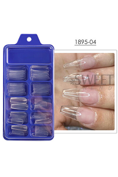 Choice 1895-03 أظافر صناعية شفافة 100 قطعة باللون الوردي الفاتح، أظافر صناعية...