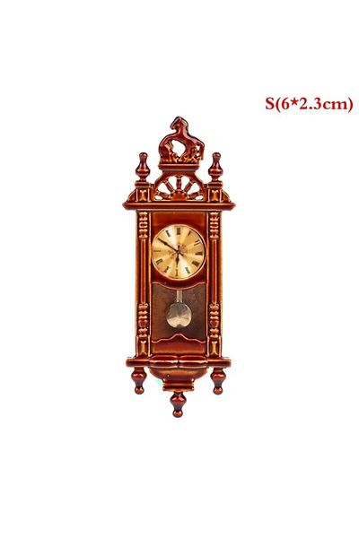Choice S6x2.3cm 1:12 Dollhouse Miniature Wall Clock Play Doll House Miniaturas Home Decor Accessories Toy P