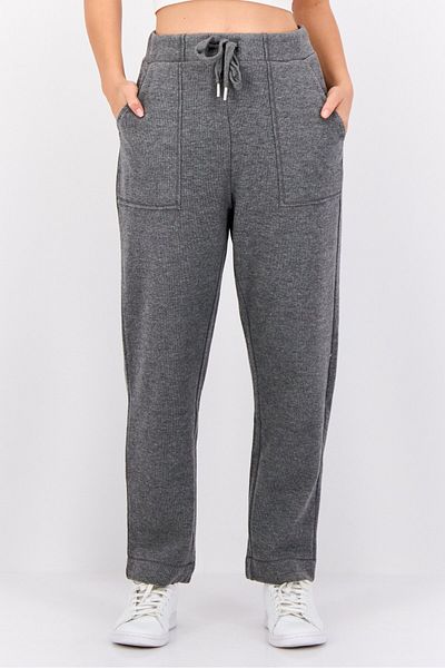 Esprit Women Regular Fit Straight Leg Heather Sweatpants, Grey