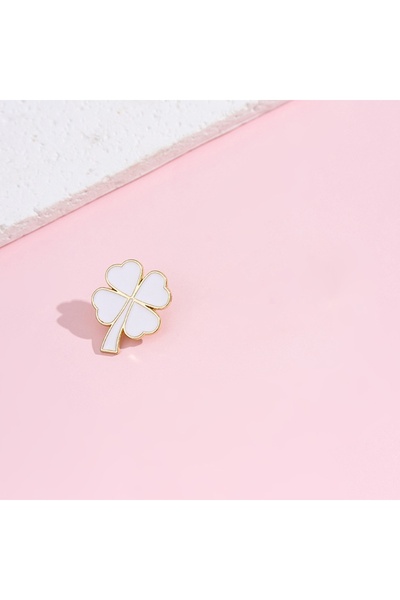 Choice دبوس زهرة البرسيم المحظوظة رباعية الأوراق، شارة سبيكة معدنية رائعة ومت...