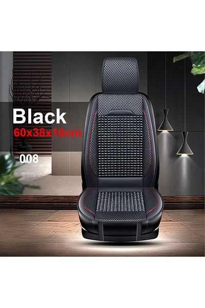 Choice Black Car Wooden Bead Seat Cushion Summer Cool Leather Car Seat Cover Breathable Handmade Auto Seat