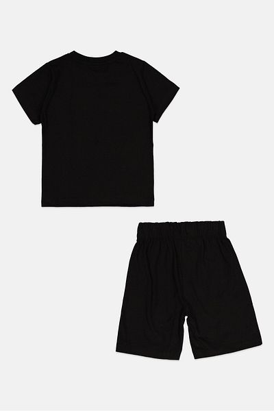 Batman Toddlers Boy 2 Pieces Crew Neck Short Sleeves Team Up T-shirt And Shorts, Black