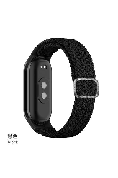 Choice Miband 5 6 7 black Strap for Xiaomi Mi Band 9 8 7 Elastic Nylon Braided Solo Loop Adjustable Buckle