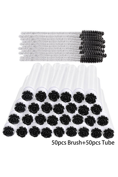 Choice1 B 50PCS 25/50Pcs Eyelash Brush Tubes Crystal Lash Mascara Wands Eyebrow Comb Spoolies Container Lash