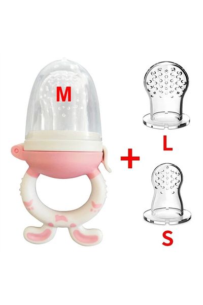 Choice Pink Set 3 In 1 Baby Fruit Feeder Nipple Pacifier Fresh Food Fruit Milk Feeding Bottles Nibbler Lear