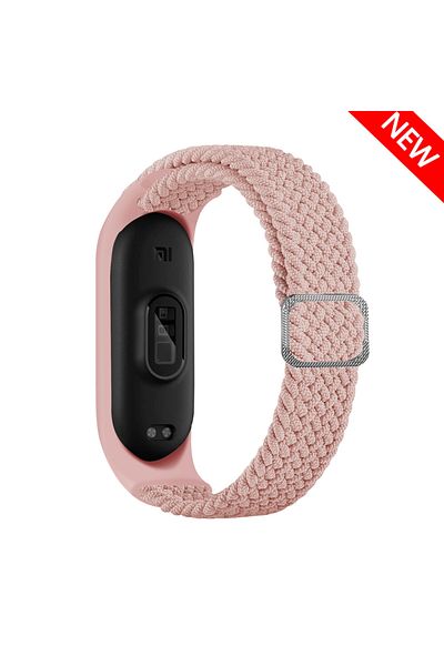 Choice Miband 8 9 Pink sand Strap for Xiaomi Mi Band 9 8 7 Elastic Nylon Braided Solo Loop Adjustable Buckl
