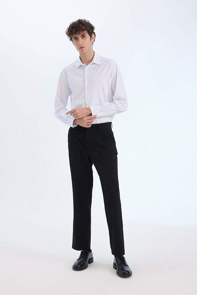 DeFacto Regular Fit Polo Collar Long Sleeve White Shirt E3242Ax25Sp
