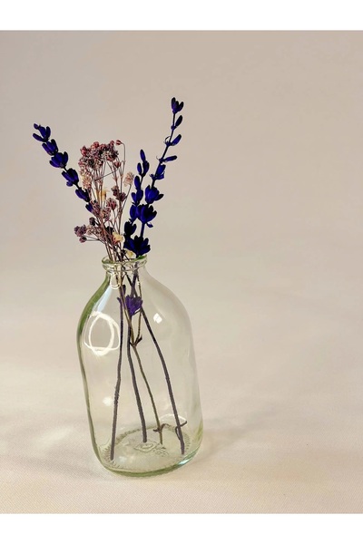 Juniberry Şeffaf Cam Şişe Şişesi Dekoratif Küçük Vazo 100ml Kapaksız (ÇİÇEKSİ...