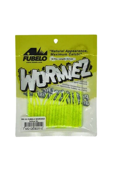 fubelo Wormiez 5.2cm 18 Adet Lrf Silikonu Yellow UV