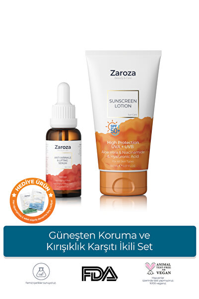 ZAROZA Güneşten Koruma ve Kırışıklık Karşıtı İkili Set