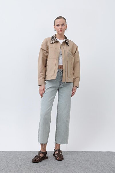 Soul Kadın Garni Detaylı Kısa Ceket -32115CKT - CAMEL