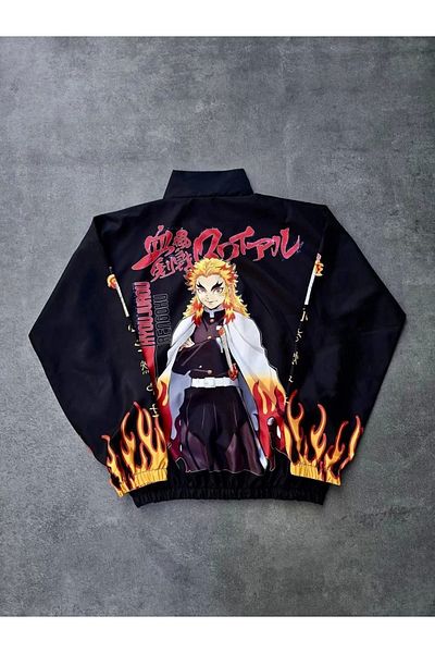 İpeksi    Zippered Digital Printed Windbreaker - Black