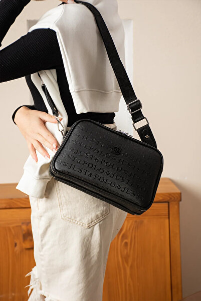 Just Polo Women's Embossed Patterned Luxury Shoulder Bag Shoulder Bag