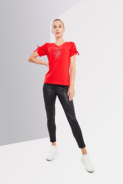 Scuderia Ferrari Women Sportswear Fit Short Sleeve Running T-Shirts, Red