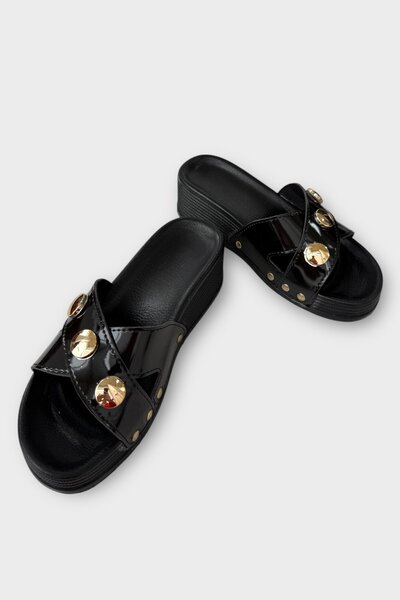 Liger Vară ortopedică elegantă pentru femei - Papuci de casă de zi cu zi - Vacanță NEGRU