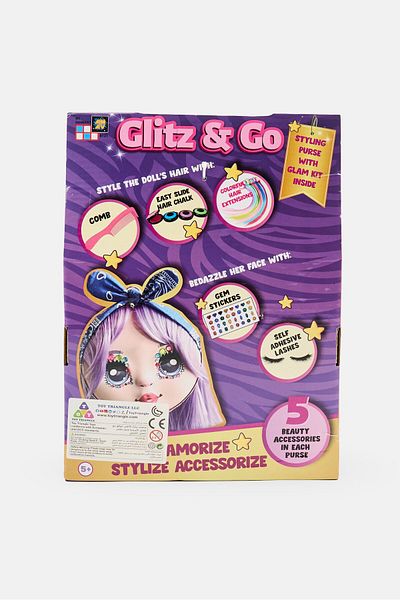 Glitz & Go Kids Girl Cute Purse Style Kit With Beauty Glam Accessories, Assorted