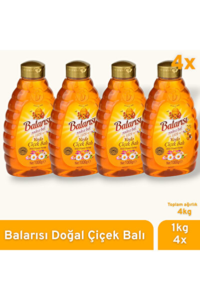 BALARISI Doğal Çiçek Balı 1 Kg Pratik Kapak (4 ADET)