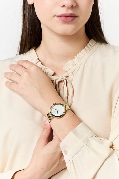 Calvin Klein Women Twisted Bezel Stainless Steel Quartz Watch 33mm, Gold