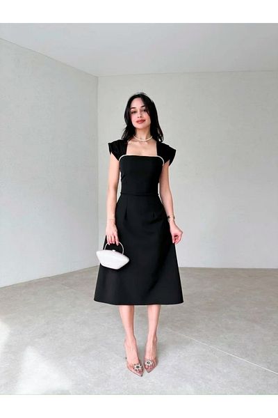 MAMMY Pearl Detail Midi Dress
