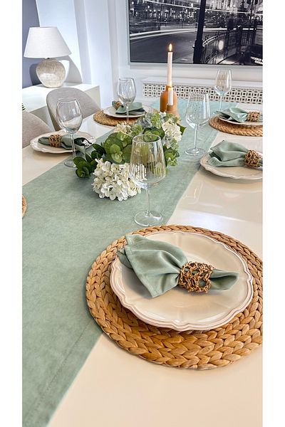 Decamor home Βελούδινη υφή Πράσινο Runner