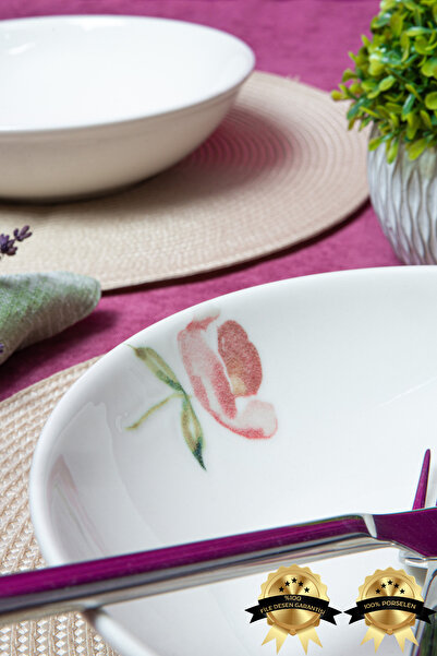 Heda Porselen Marbled Set of 2 Porcelain Salad Plates