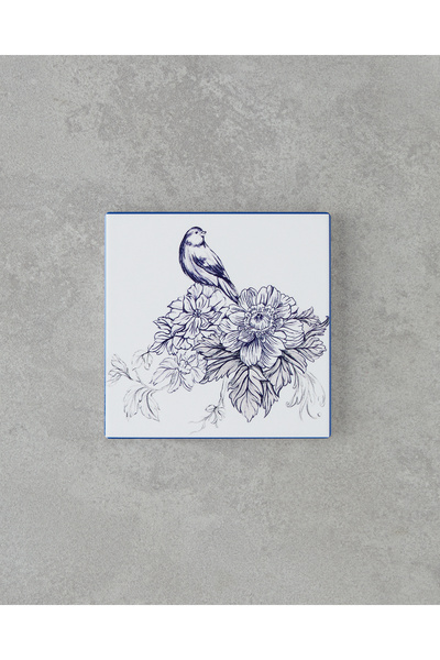 English Home Elysian Seramik Bardak Altlığı 11 cm Beyaz - Lacivert